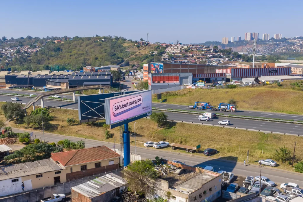 Outdoor billboard placement example illustrating a brand visibility strategy